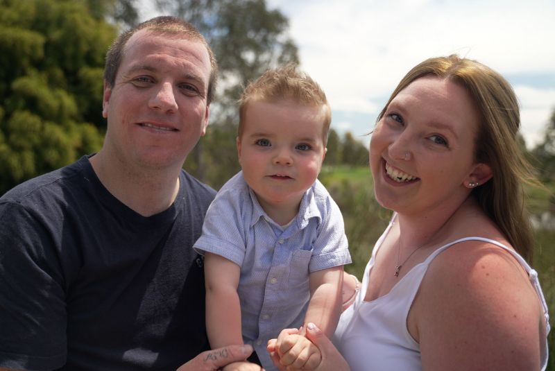 Epilepsy patient Levi with his parents Steve and Karsha