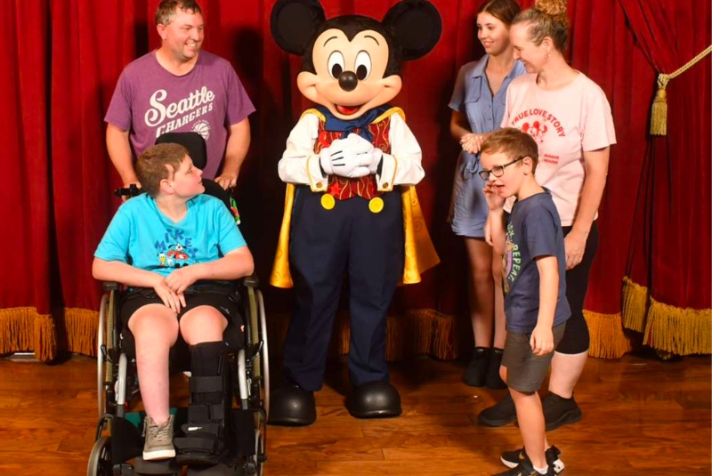 KAND patient Edward Boyer with his family at Disneyland