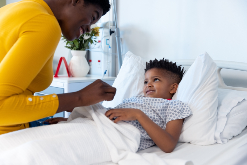 A child with the flu