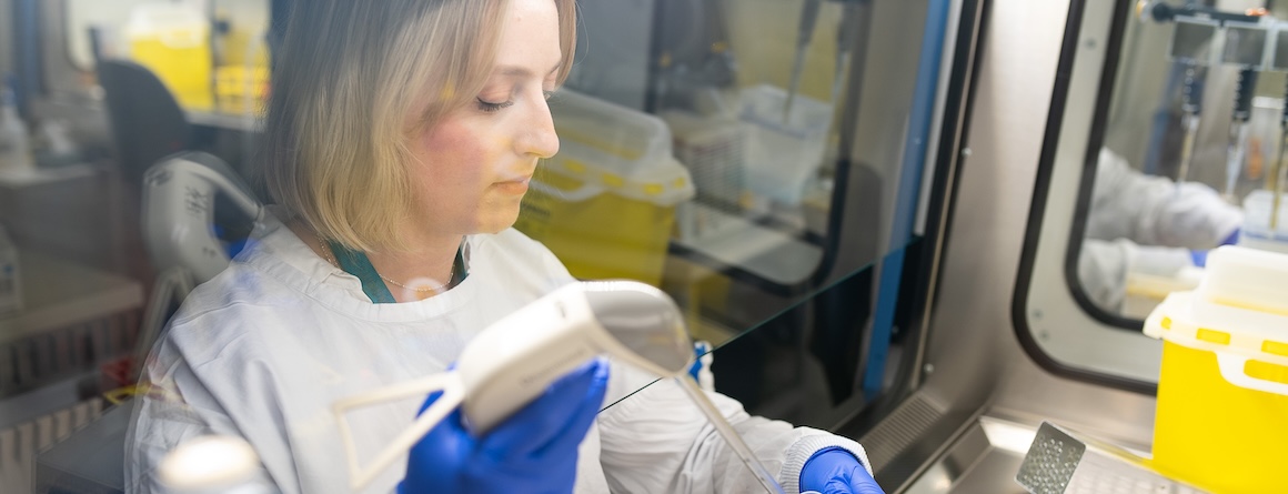 Researcher in lab