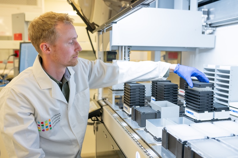 Researcher in lab