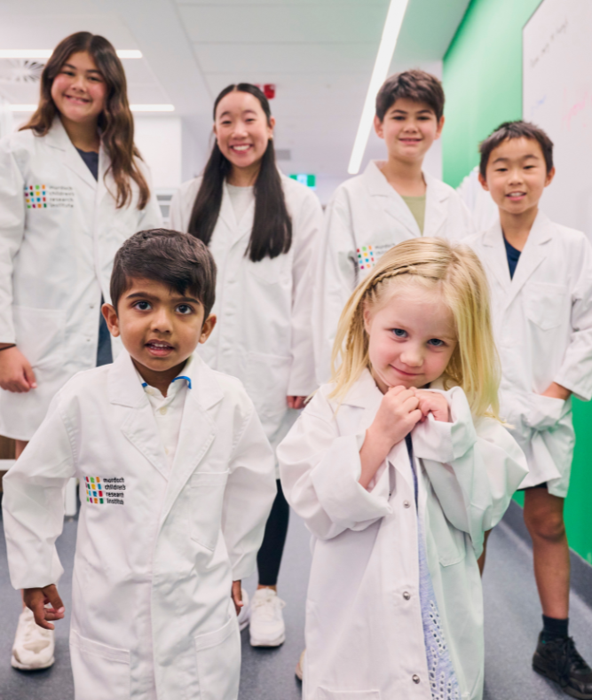 Children in lab coats