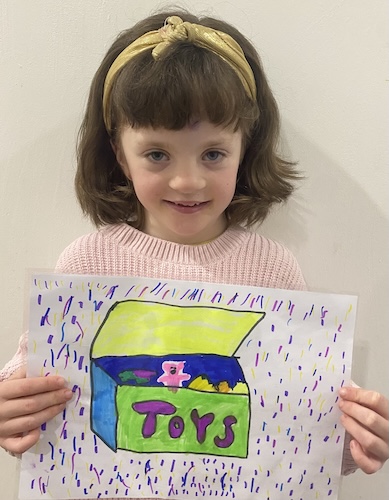 Evie with her BIG W Heart Token submission.