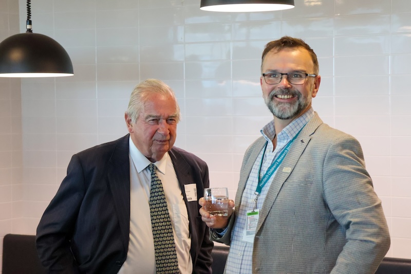 Peter Camm and MCRI Fundraising Manager Chris Walters