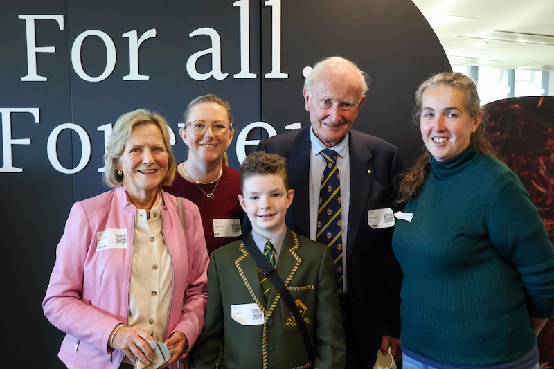 Image: Mandy Collins, Fiona Miller, Leo Miller and John Collins with Dr Jacqui Scheisser