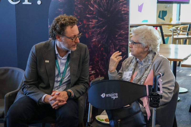 MCRI head of Individual Philanthropy and Supporter Relations Cale Wilkinson with Gwen Bliss. 