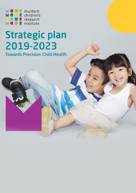Cover of the Strategic plan featuring two smiling children