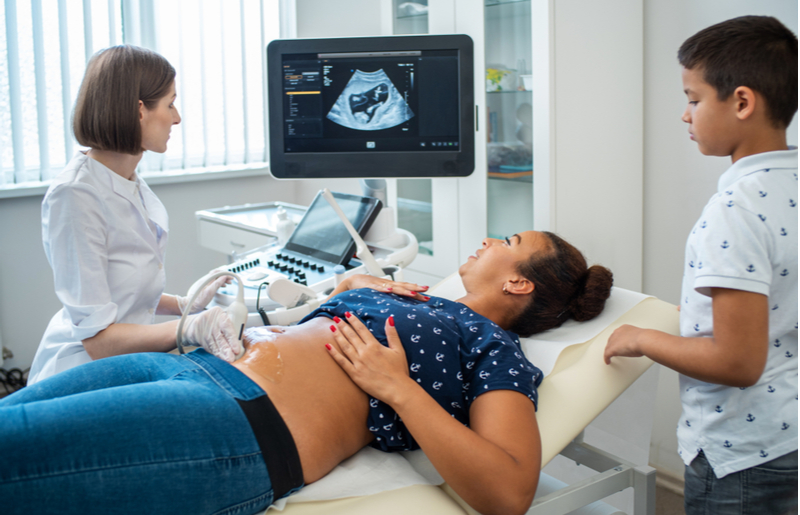 woman getting ultrasound scan