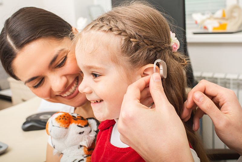Child with a cochlear implant